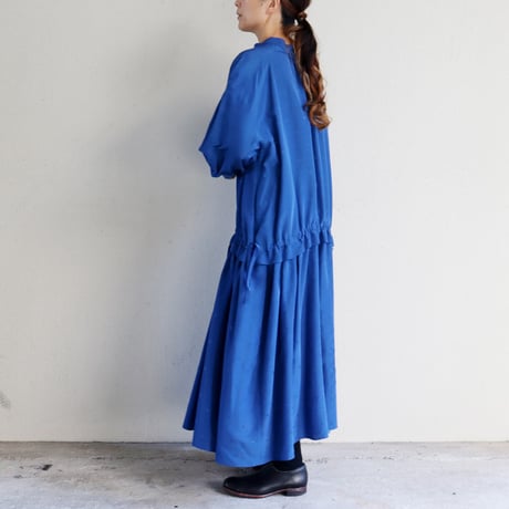 ASEEDONCLOUD アシードンクラウド　Camellia sinensis jacquard Laboratory dress  #Blue