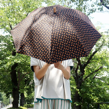 **再入荷** homspun ホームスパン　ダンプ小花プリント晴雨兼用長傘　#スミクロ、ブルー、ブラック
