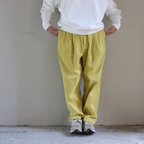 homspun ホームスパン　コーデュロイタックパンツ　#イエロー、ブラック