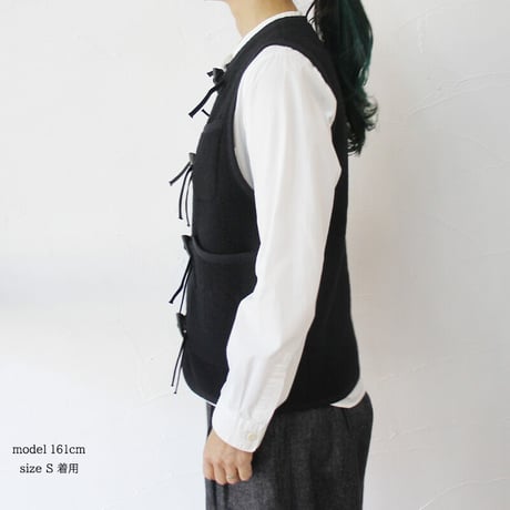 ASEEDONCLOUD アシードンクラウド　Kigansai wool fleece vest #black 【送料無料】