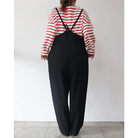 **またまた再入荷** MAGALI マガリ　コットンリネン・サロペットパンツ　#ブラック、デニムブルー