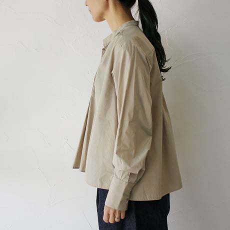 amne アンヌ　PIMA skipper Blouse　スーピマコットンスキッパーブラウス　#ホワイト、ベージュ、ネイビー