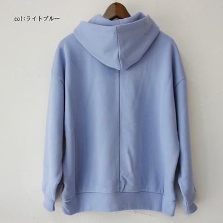 **再入荷**　LinenYa リネンヤ　裏毛コットンパーカー　#アイボリー、ライトブルー、グリーン　【送料無料】