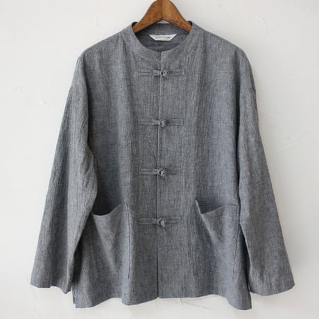 atelier naruse アトリエナルセ　コットンヘンプインディゴチャイナブラウス　cotton hemp indigo Chinese blouse