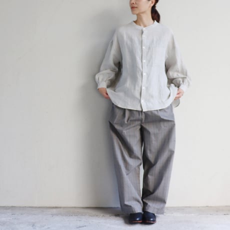 TRAVAIL MANUEL トラバイユマニュアル　ウェザーチェックプランパンツ　#ベージュ、ブラウン
