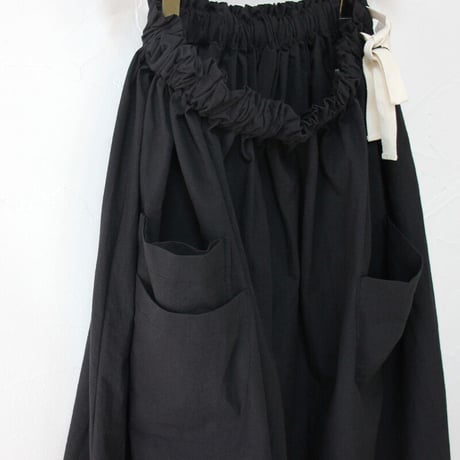 **再入荷** sasanqua by trees サザンカバイツリース　高密度ポプリンアシメレイヤーポケットスカート　#アイボリー、カーキ、ブラック