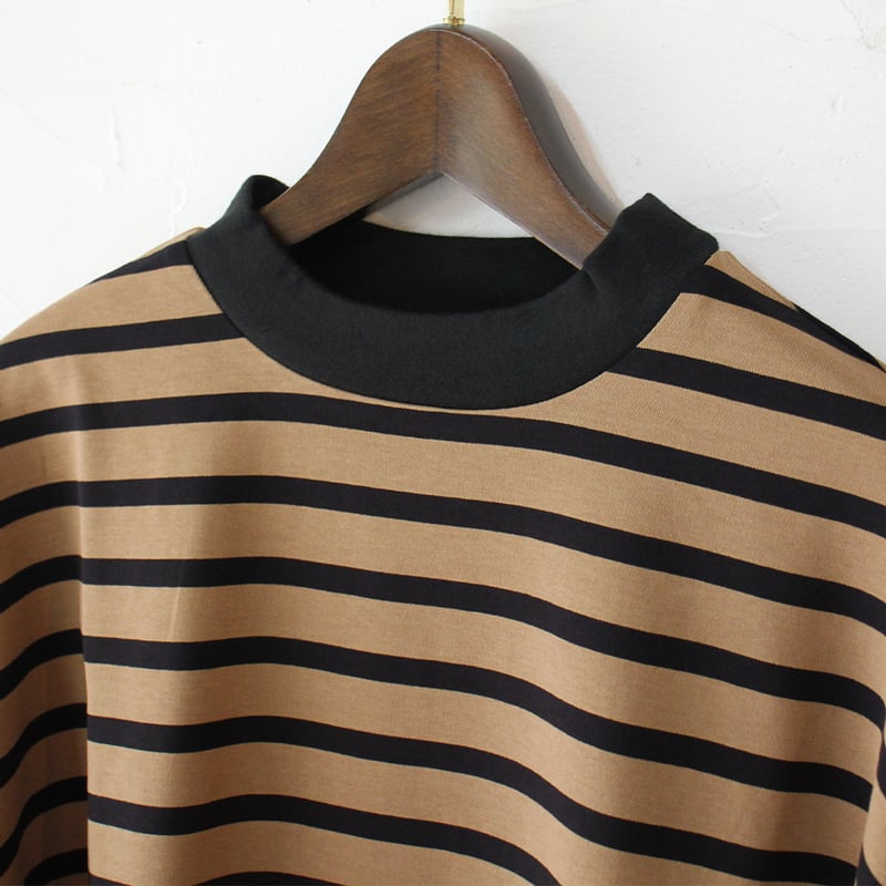 MAGALI マガリ ハイゲージコットンバスクボーダーカットソー #モカ
