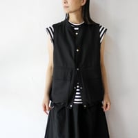 amne アンヌ　GABARDINE useful vest　#ブラック、ベージュ 【送料無料】