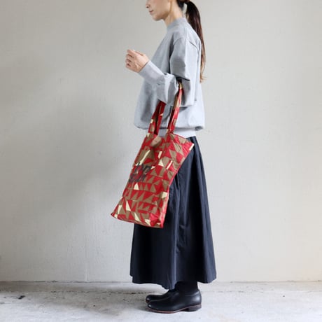 homspun ホームスパン　ロゴプリントBAG　#ピンクｘサックス、レッドｘブラウン、ネイビーｘブラック