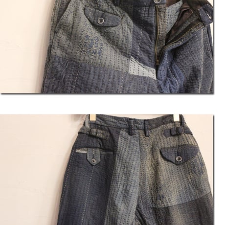 FUNSET OF ART ファンセットオブアート RANRU刺し子ウォールワークパンツ RANRU"SASHIKO"Wall Work Pants　#インディゴ　【送料無料】