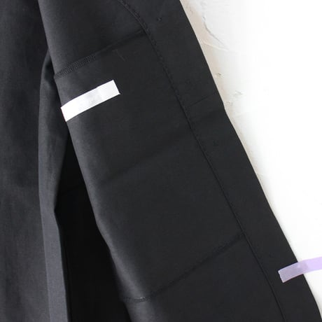 homspun ホームスパン　W/Lノーカラージャケット #ブラック　【送料無料】