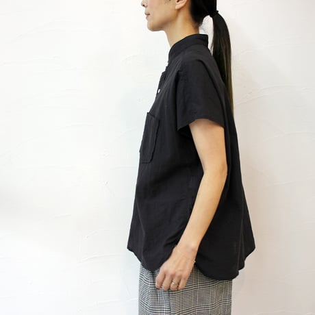 ARTE POVERA アルテポーヴェラ　インドセルビッチスタンドフレンチシャツ　#ホワイト、スミクロ