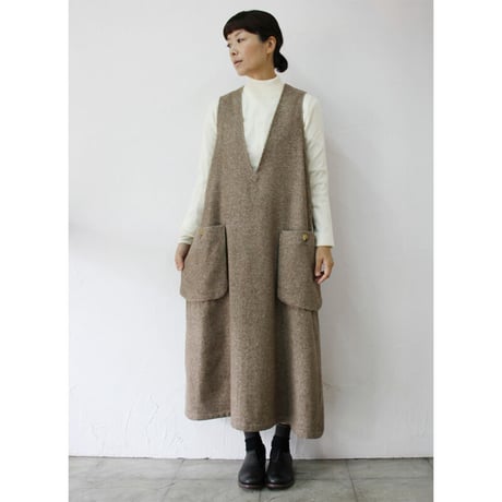 SUSURI ススリ　アイデリックワンピース　#off , light brown【送料無料】