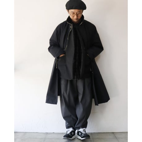 amne アンヌ　NYLON covered coat　カバーコート #ブラック　【送料無料】