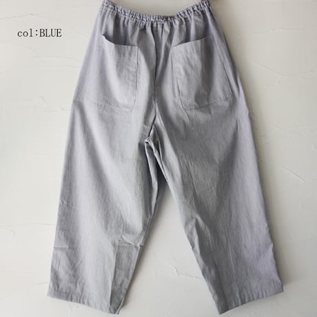 **再入荷** LinenYa リネンヤ　コードレーンワンタックパンツ　#ブルー、グレー　【送料無料】