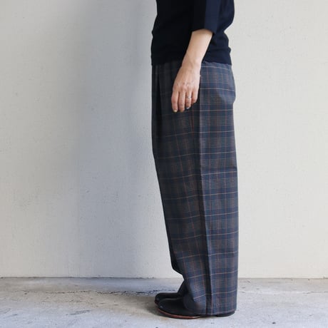 TRAVAIL MANUEL トラバイユマニュアル　ウェザーチェックプランパンツ　#ベージュ、ブラウン