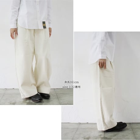 **またまた再入荷** sasanqua by trees サザンカバイツリース　カツラギバナナトラウザー　#アイボリー、ベージュ　【送料無料】