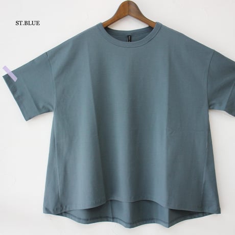 **再入荷** TRAVAIL MANUEL トラバイユマニュアル　ミディ天竺バックフレアTシャツ