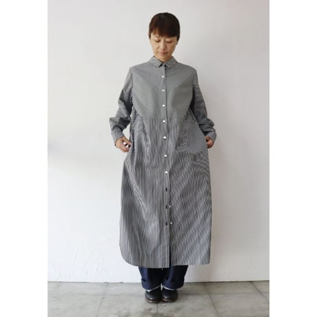 amne アンヌ　STRIPE bias dress　#Bordeaux、Black 【送料無料】