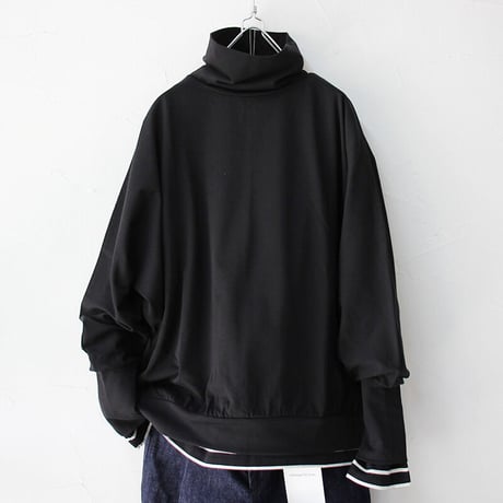 **ベージュ、オールドブルーのみ再入荷** Linenya リネンヤ　コットンシルクハイネックプルオーバー　#ブラック、ネイビー、ベージュ、オールドブルー　【送料無料】