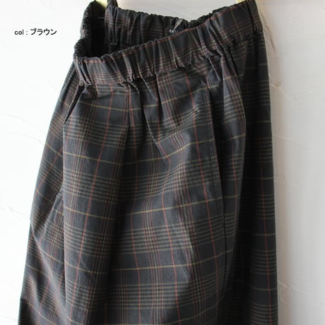 TRAVAIL MANUEL トラバイユマニュアル　ウェザーチェックプランパンツ　#ベージュ、ブラウン