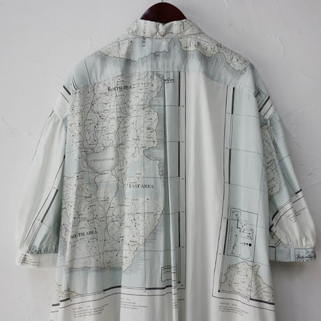 ASEEDONCLOUD アシードンクラウド　Hiraeth map print Classic one-piece #Pale blue 【送料無料】