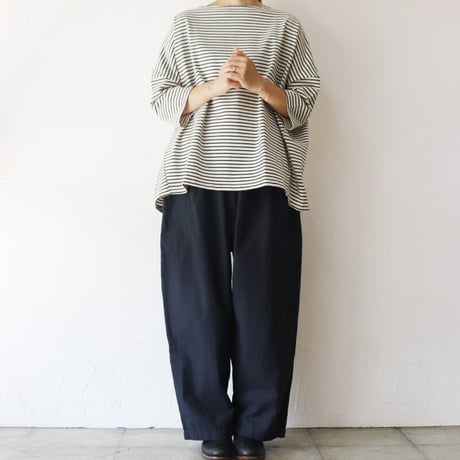 homspun ホームスパン　バルキーシーチングギャザーパンツ　#ネイビー