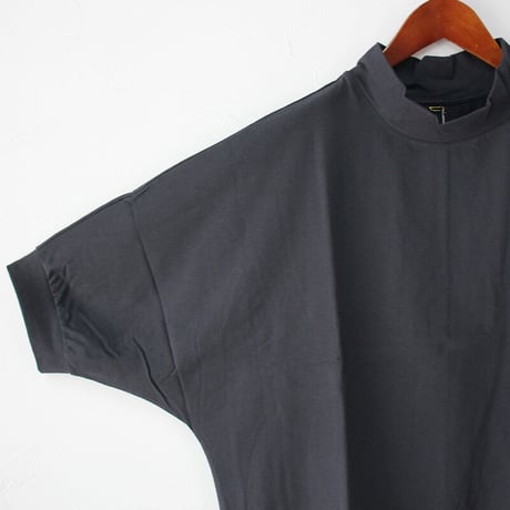 **またまた再入荷** Linenya リネンヤ　5分袖モックネックプルオーバー　#杢グレー、グレー、チャコール