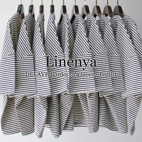 **またまた再入荷**　Linenya リネンヤ　デラヴェボーダー７分袖Tシャツ　【送料無料】