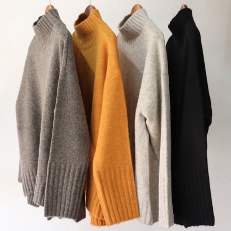 maomade マオメイド　NEWヤクフィールハイネックニット　#オフベージュ、グレージュ、オレンジ、ブラック　【送料無料】