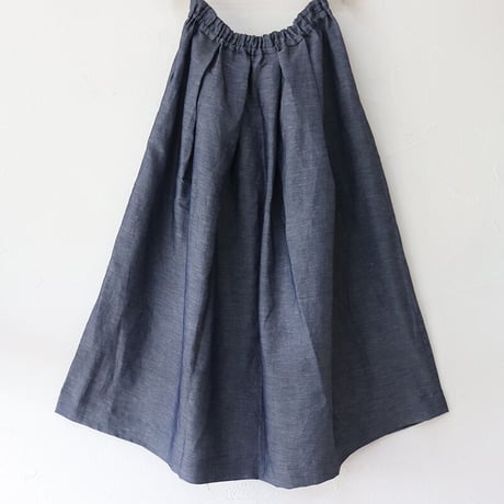 Linenya リネンヤ　シャンブレータックロングスカート　#ブルーシャンブレー