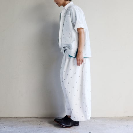 ASEEDONCLOUD アシードンクラウド companion dog print shokuonshitsu workshirts #off white