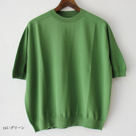 **またまたまた再入荷** LinenYa リネンヤ　as it is.　コットンクルーネック半袖ニット