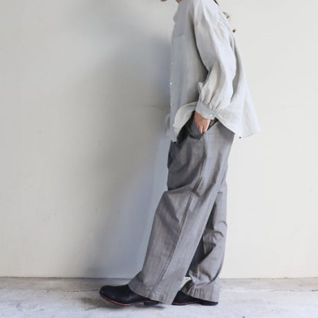 TRAVAIL MANUEL トラバイユマニュアル　ウェザーチェックプランパンツ　#ベージュ、ブラウン