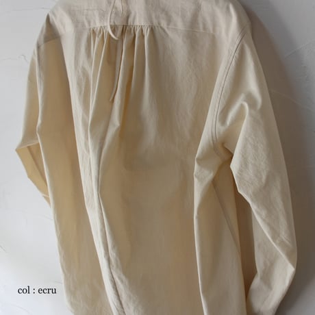 SUSURI ススリ　ボタニストシャツ　#ecru , greenish black 【送料無料】