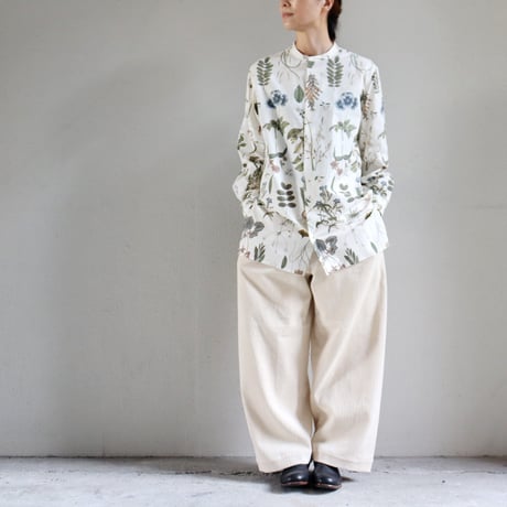 ASEEDONCLOUD アシードンクラウド　Tea garden flower print Standard shirt #off white 【送料無料】