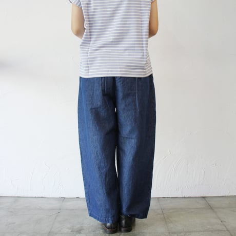 TRAVAIL MANUEL トラバイユマニュアル　綿麻デニムバームパンツ　#ライトインディゴ、インディゴ