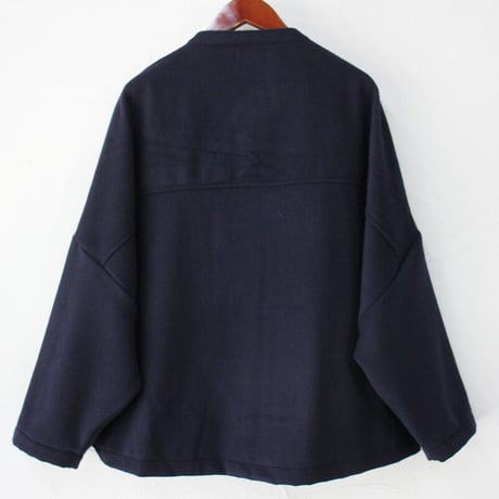 **またまたブラック再入荷** maomade マオメイド　カシミアブレンドやわらかライトメルトンジップジャケット　#ネイビー、ブラック