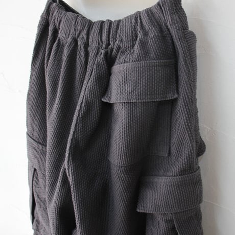FUNSET OF ART ファンセットオブアート　コットンリネン刺し子バルーンカーゴパンツ　#grey 【送料無料】