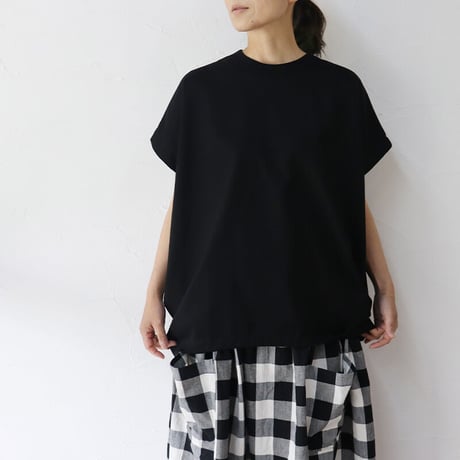 **再入荷** TRAVAIL MANUEL トラバイユマニュアル　コンパクト天竺コクーンTシャツ　#グレー、ブラック、チャコールブラウン