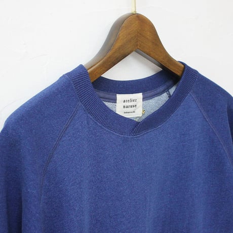 atelier naruse アトリエナルセ　コットン裏毛半袖スウェット　cotton fleece lining sweatshirt #インディゴ 【送料無料】