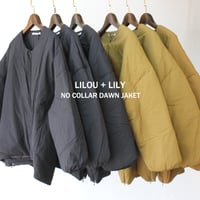**またまたまた再入荷** LILOU + LILY リルアンドリリー　NO COLLAR DAWN JAKET　ノーカラーダウンジャケット　#ブラック、モカブラウン