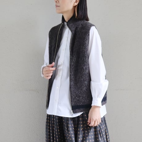 ASEEDONCLOUD アシードンクラウド　Blushed knit vest　#dark brown 【送料無料】