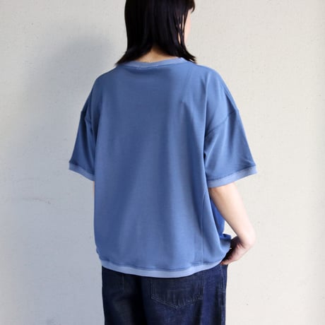 amne アンヌ TWISTED JERSEY half sleeve bottie #ブラック、ブルー