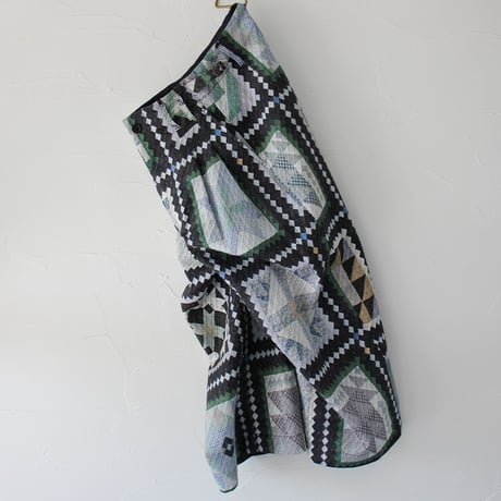 ASEEDONCLOUD アシードンクラウド　Mosaic quilt print Jyunreika trouser #black 【送料無料】