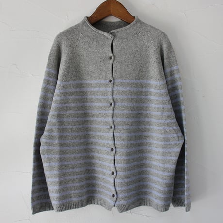 maomade マオメイド　エアーヤーンパネルしましま２WAYプルオーバー　#ネイビー、グレー