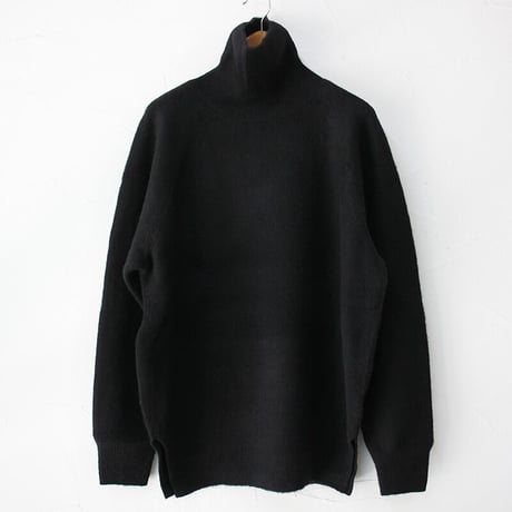 homspun ホームスパン　縮絨起毛ウールタートルプルオーバー　#ピンク、TOPグレー、ブラック