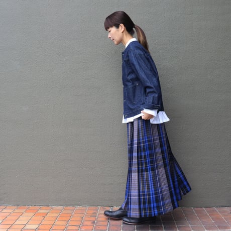 **再入荷** atelier naruse アトリエナルセ cotton denim no collar jacket コットンデニム ノーカラージャケット #インディゴ、生成り