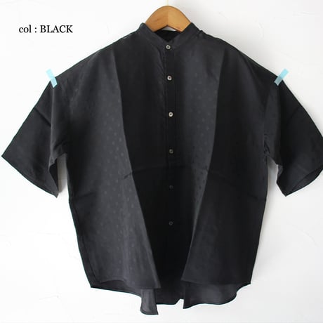 **再入荷** TRAVAIL MANUEL トラバイユマニュアル　キュプラドットバンドカラーシャツ　#ネイビー、ブラック