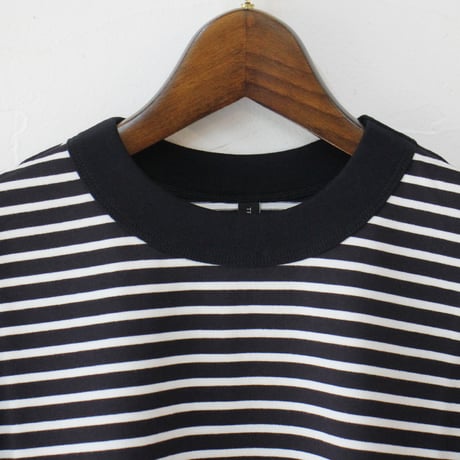 TRAVAIL MANUEL トラバイユマニュアル　ミディボーダースリットTシャツ　#ネイビー、サックス、イエロー